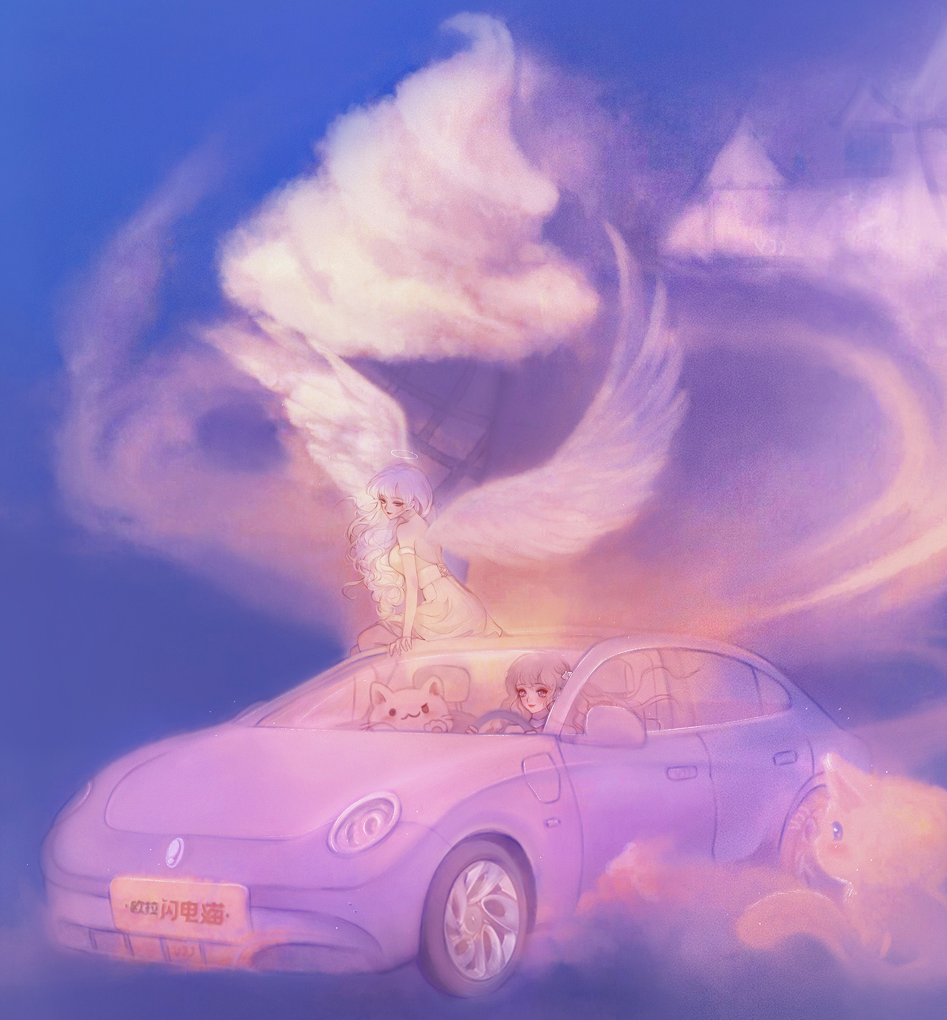 插画白云怎么画,插画壁纸蓝天白云风景