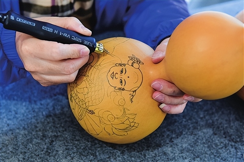 葫芦烙画传统非文化遗产,非物质文化遗产葫芦烙画山水