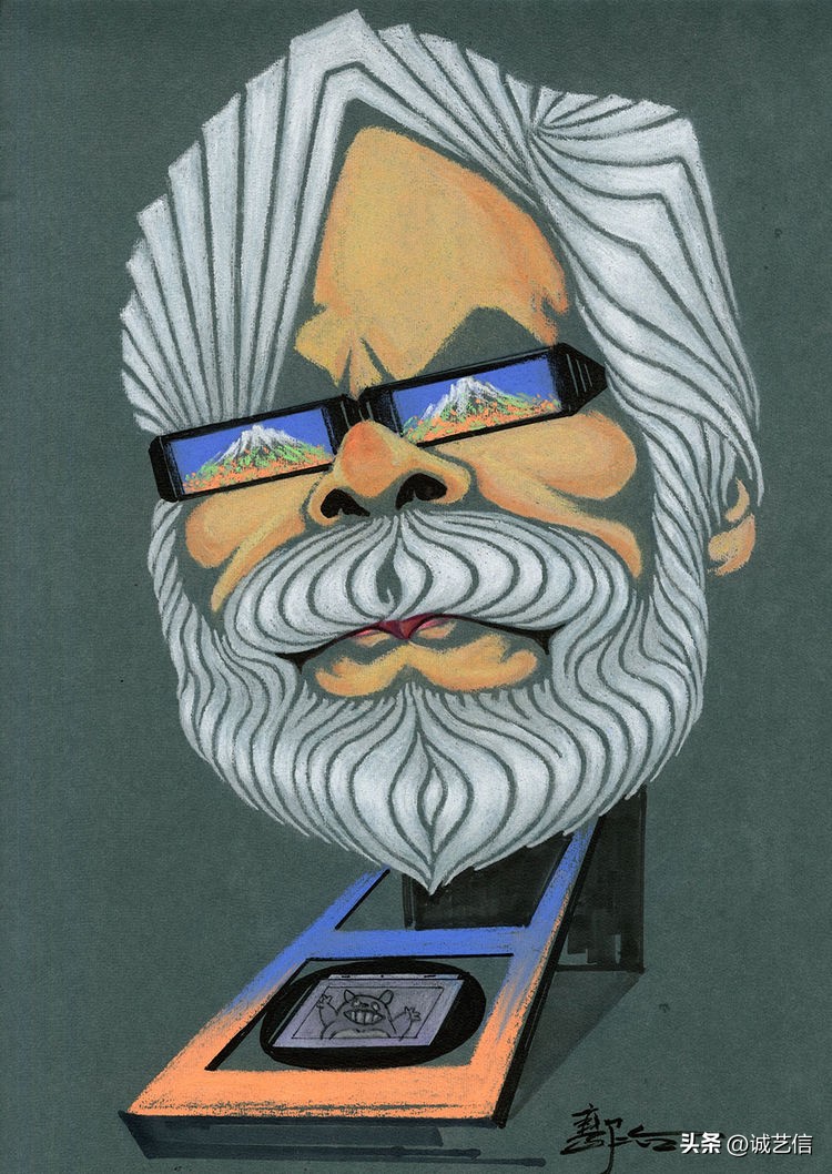 动画大师宫崎骏肖像漫画