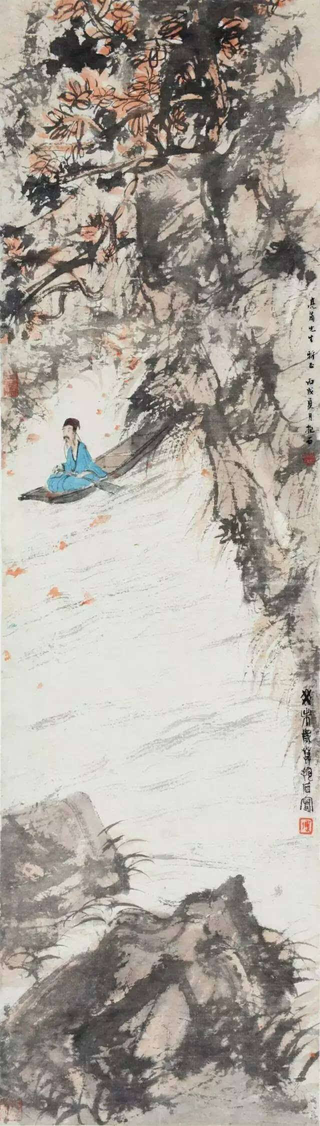 傅抱石山水临摹,傅抱石山水画流水图