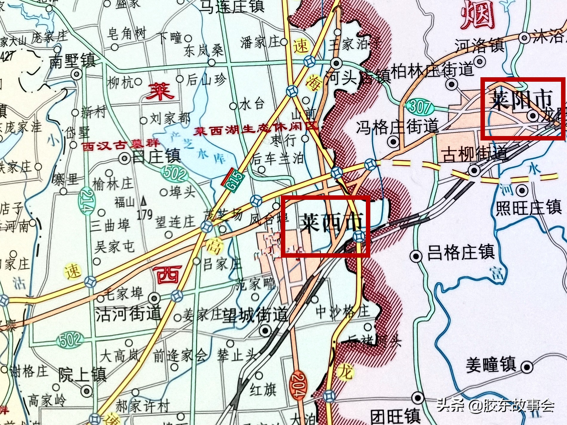 山东省胶东半岛公路地图,莱西地图道路名称