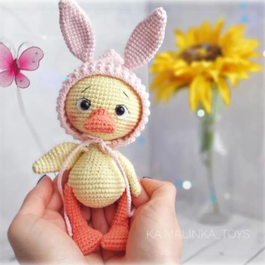 钩针图解｜戴青蛙帽和兔兔帽的小鸭鸭，如此变装，可爱值爆表