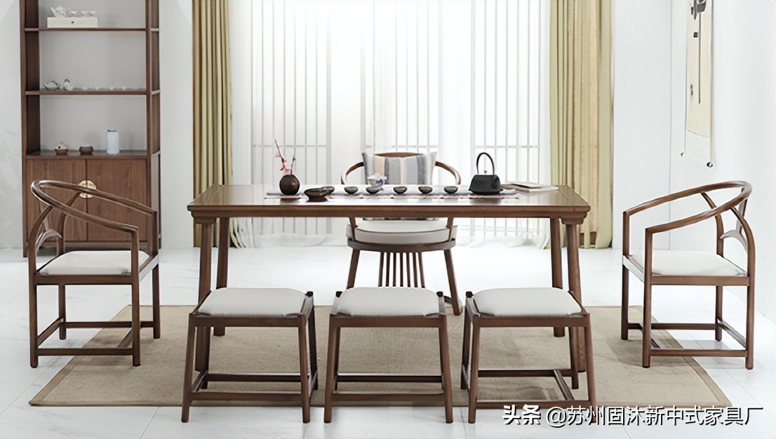 145平中式风格装修红木家具,145新中式三室二厅装修多少钱