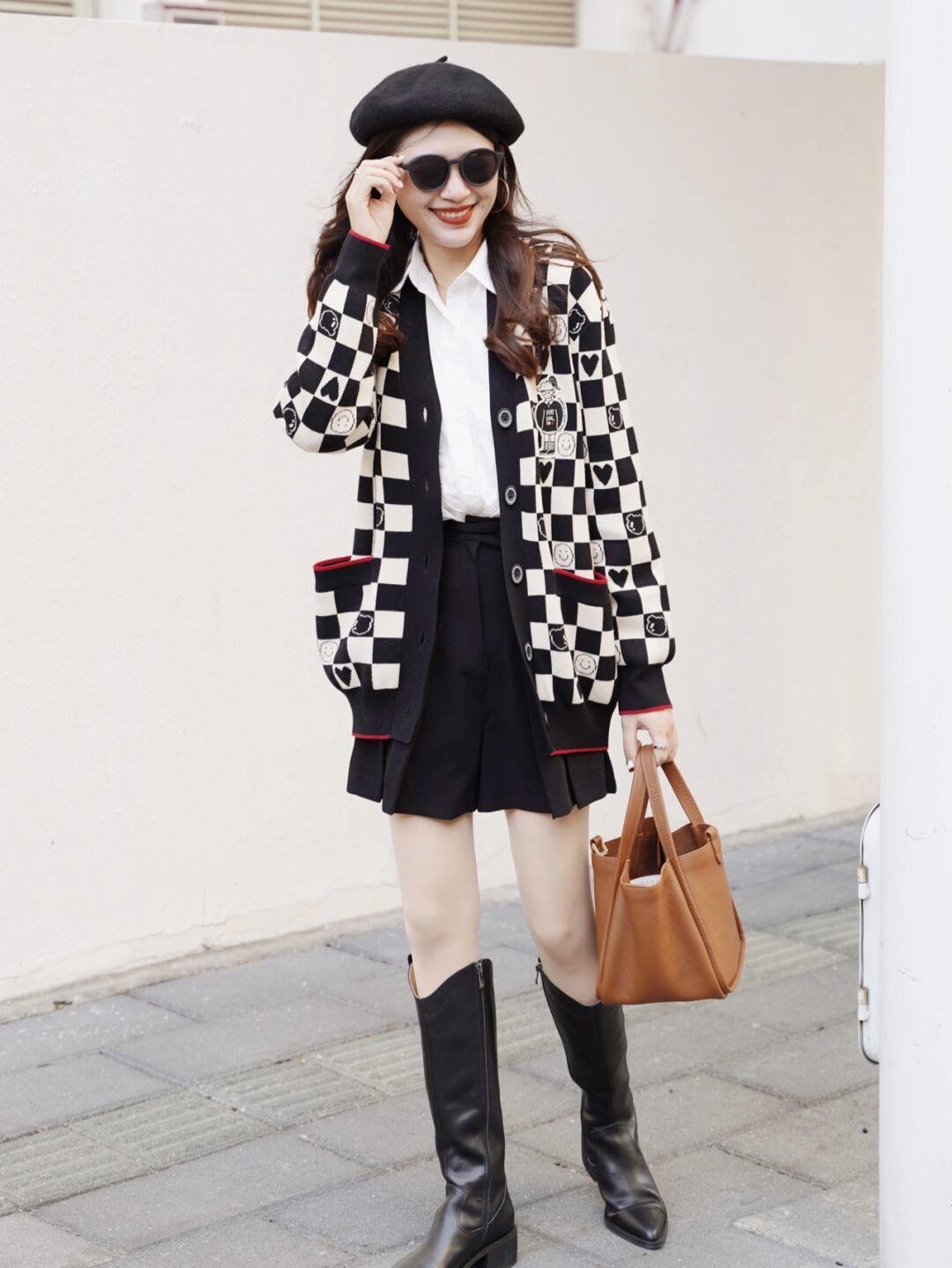 慵懒风中长款开衫毛衣如何搭配,长款毛衣宽松慵懒风开衫怎么搭配