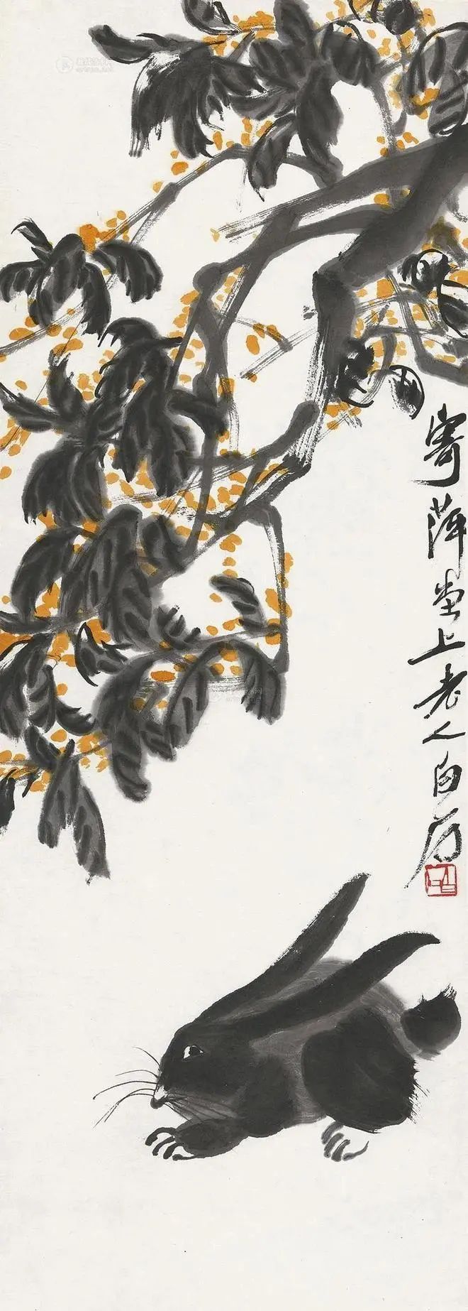 齐白石笔下富贵的牡丹,齐白石写意兔子