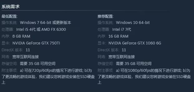 绝地求生永劫无间配置哪个要求高,永劫无间电脑配置推荐4000左右