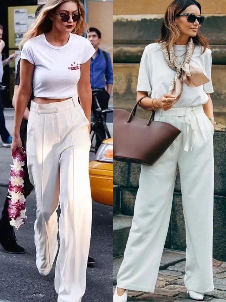女人过了40岁，夏天应该有一条白色“阔腿裤”，不仅好看还百搭