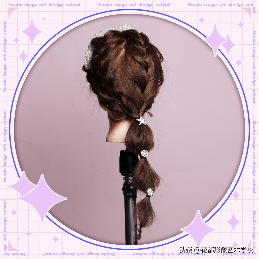 唯美学生编发教程,学化妆学美甲来花都