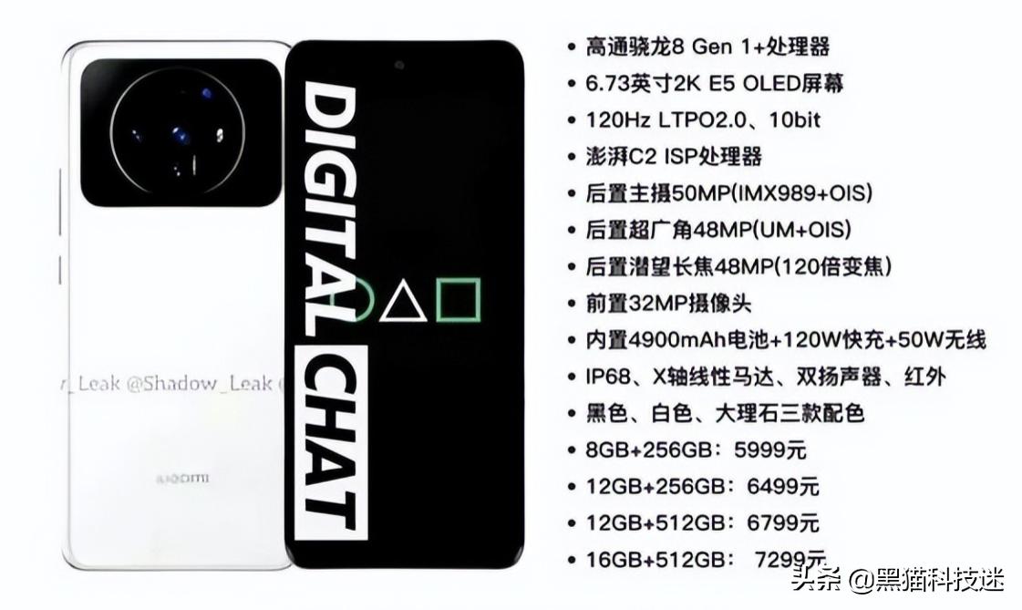 骁龙8Gen1Plus+三星E5+IMX989，小米12Ultra基本确认：没遗憾了