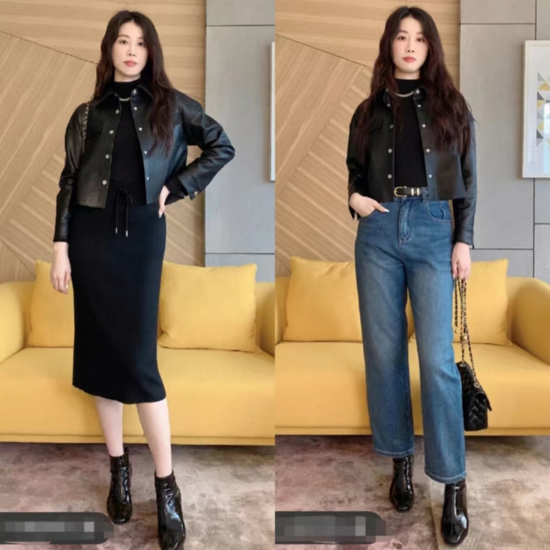 冬季黑色皮衣穿搭图片大全男,洋气黑色皮衣套装10岁