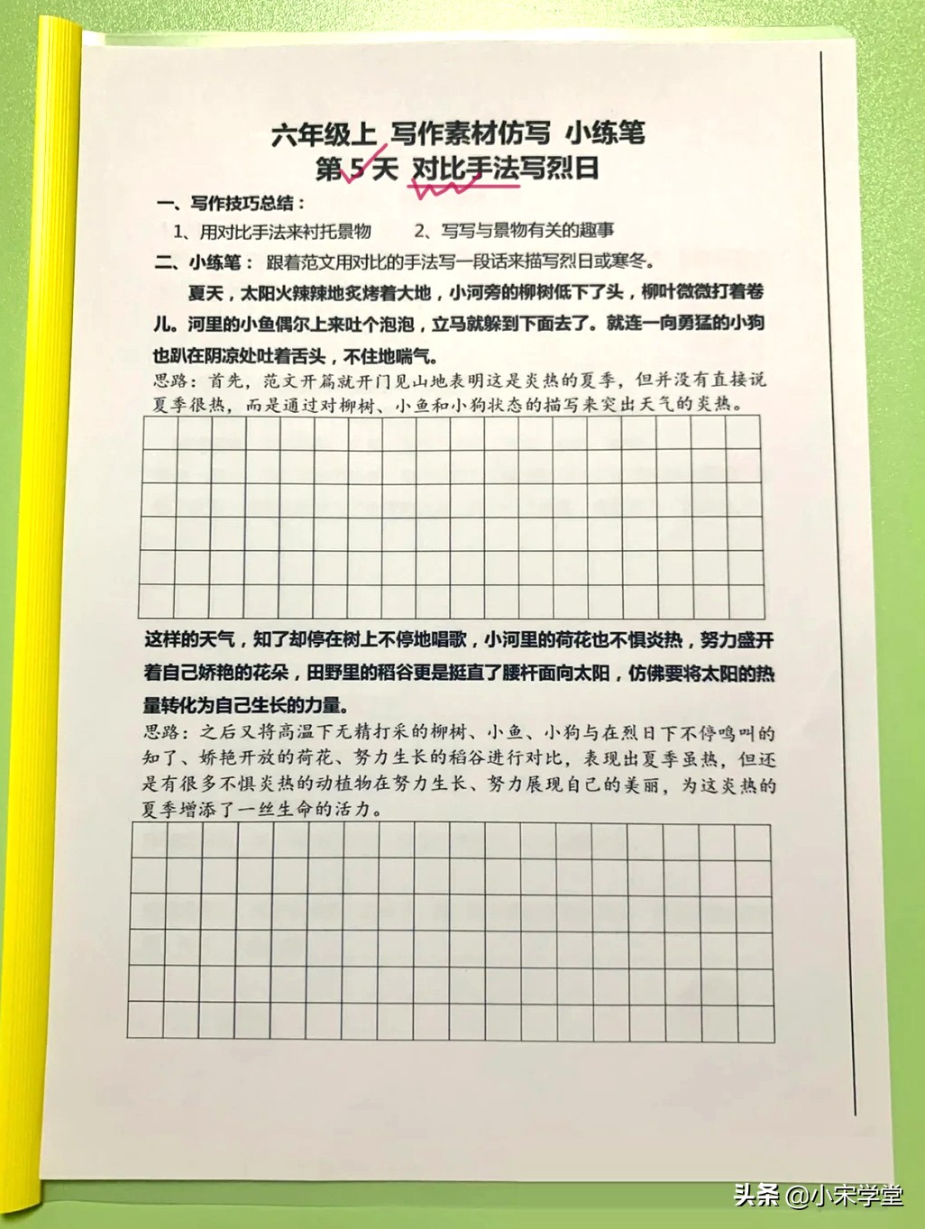 六年级下写作素材仿写,五升六习作专项训练