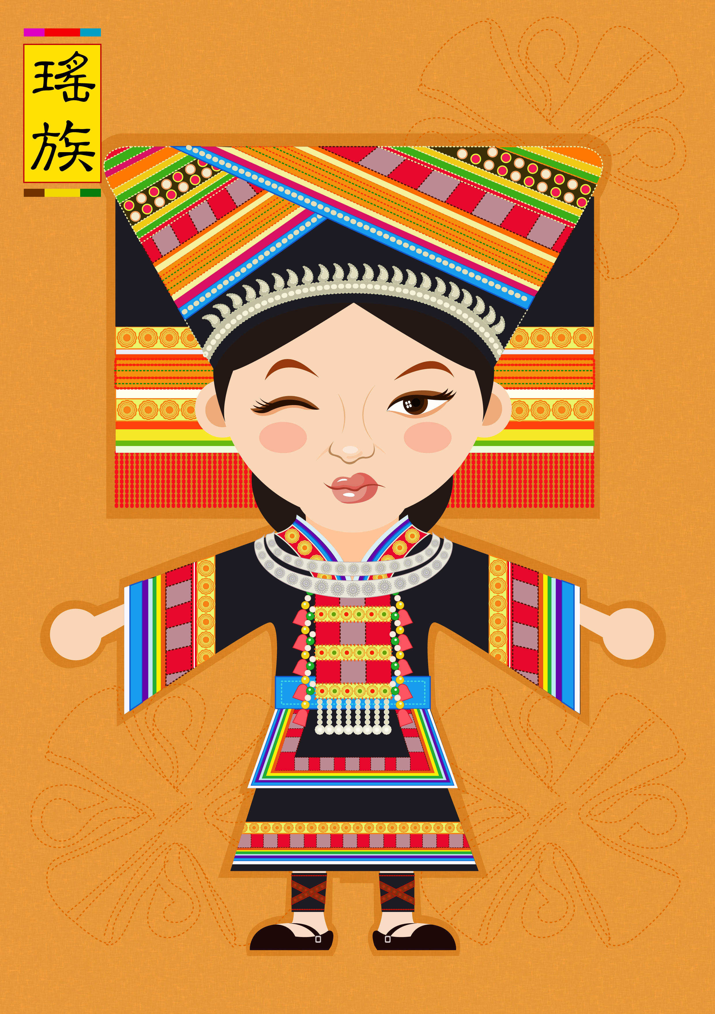 中国传统服饰手绘图,中国各民族传统服饰绘画作品图片