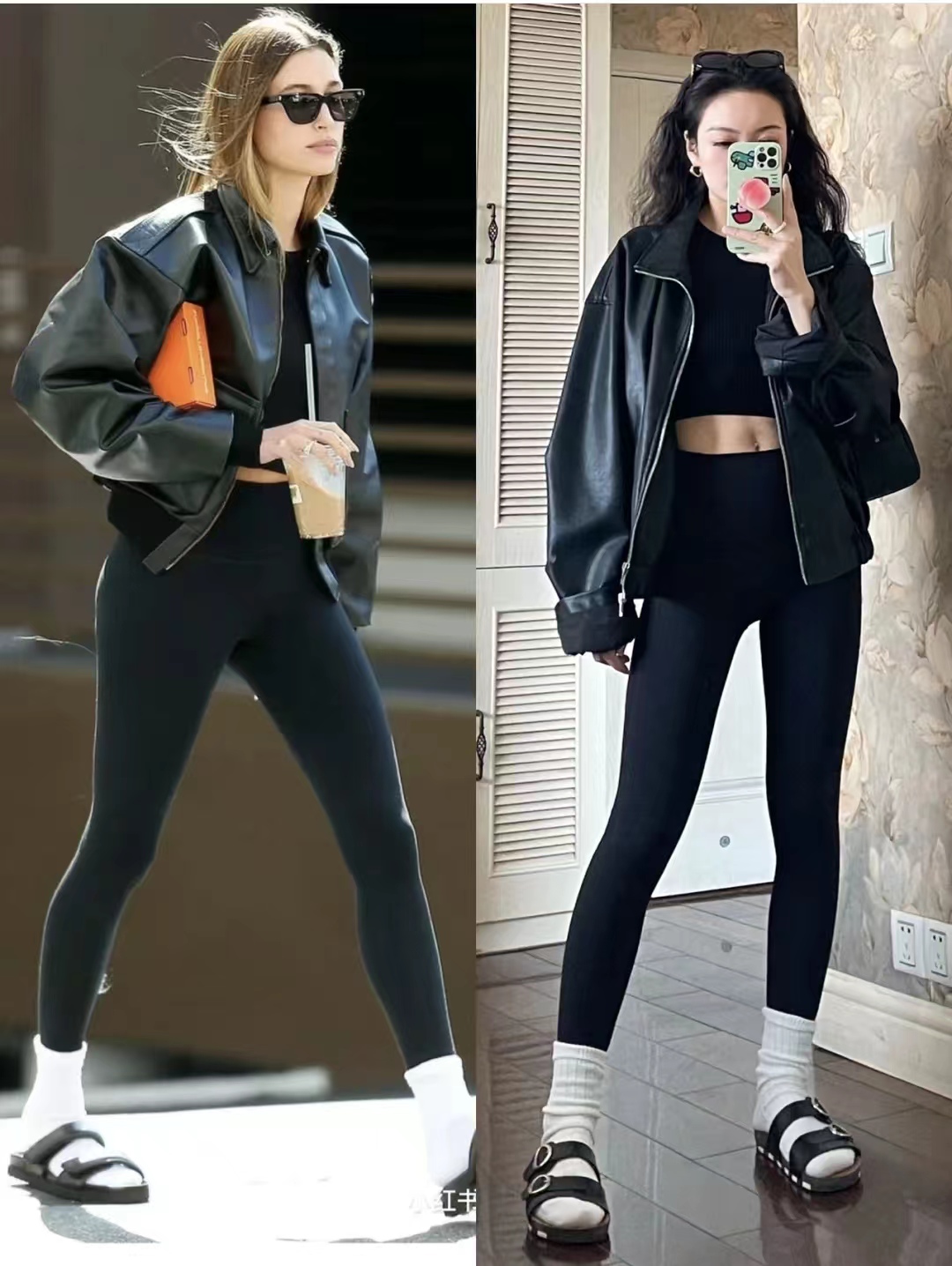 黑色机车皮衣搭配女秋冬,男士皮衣怎么搭配才显高级