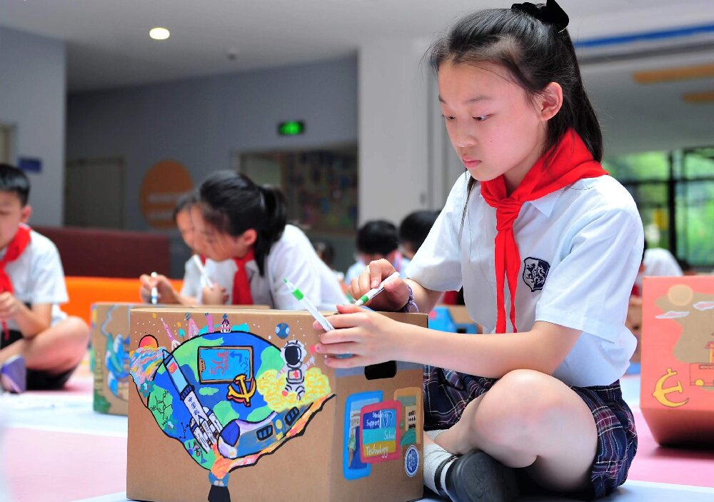 六一绘画传承红色基因,传承党的百年红色基因绘画