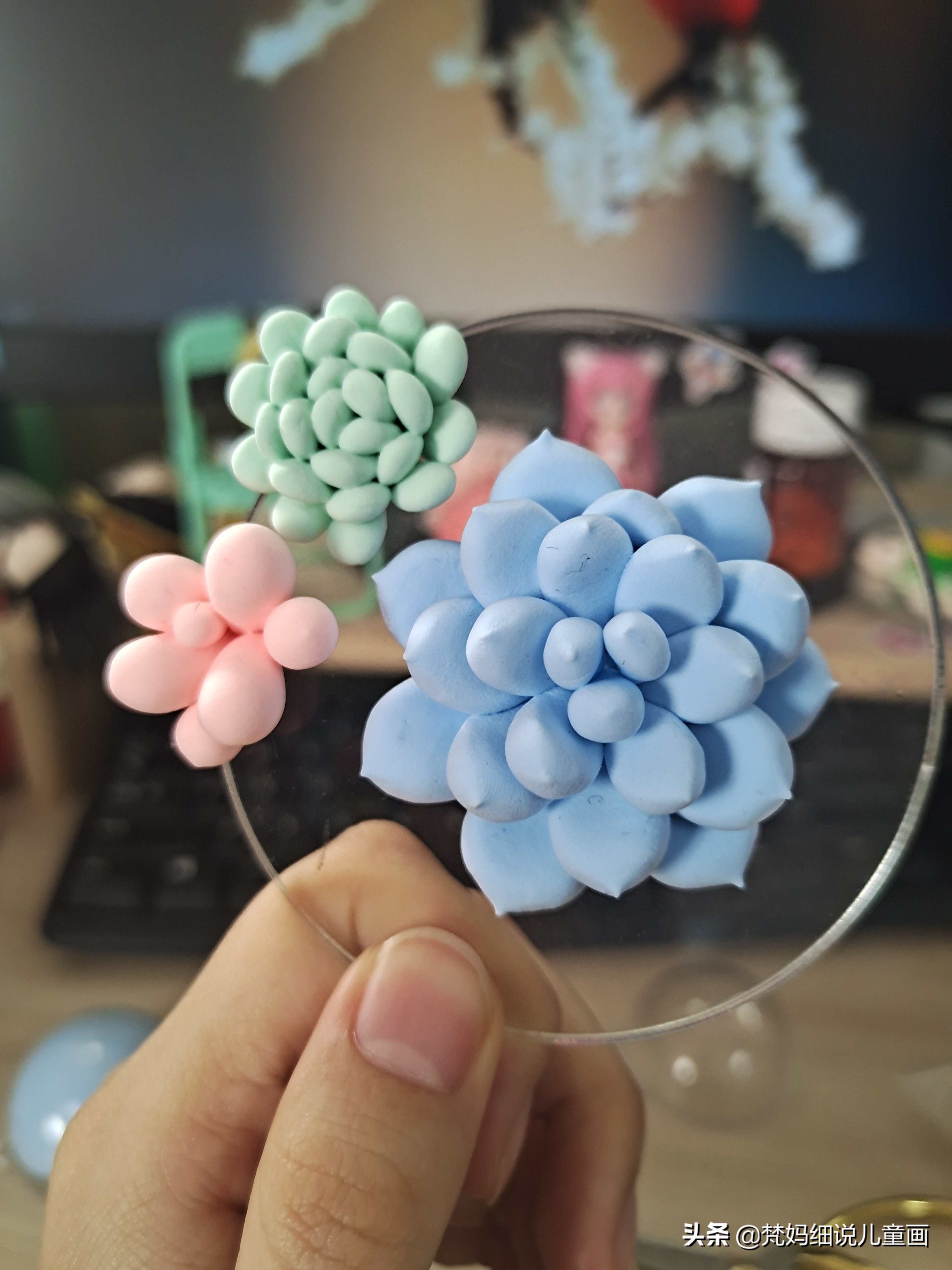 假期美术亲子DIY|超轻黏土的多肉,你喜欢吗?