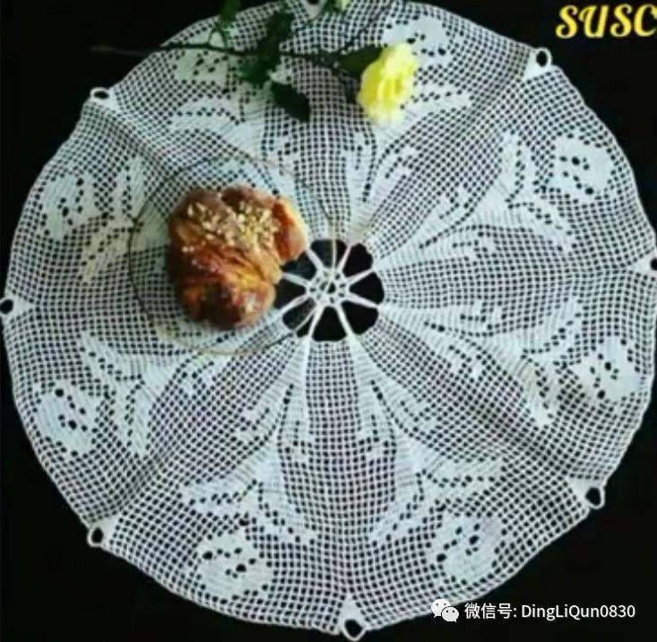 针织桌布图案大全图解,编织桌布图案花边