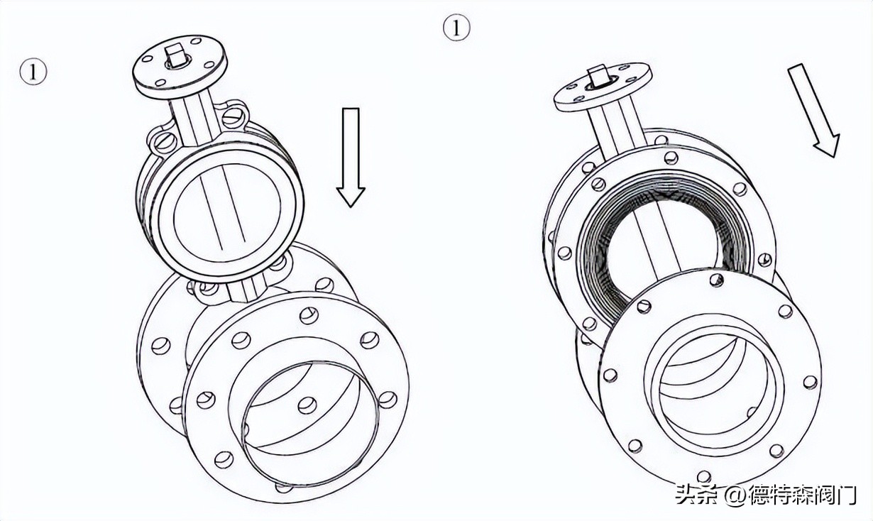 给水管道蝶阀安装视频,蝶阀在管道上安装示意图