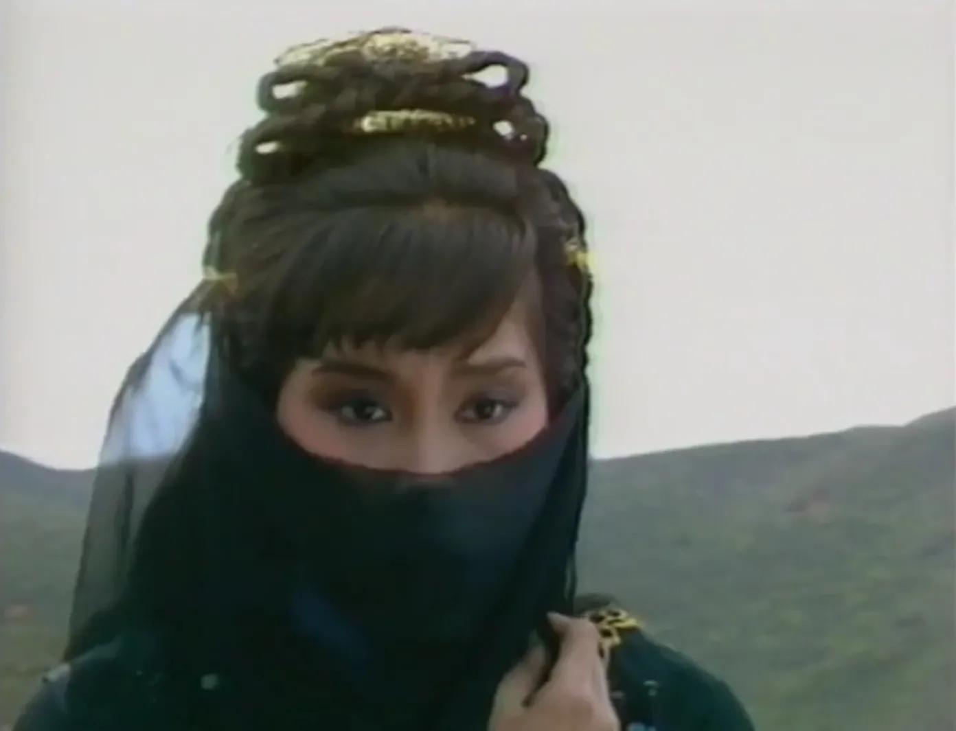 木婉清摘面纱,木婉清面纱被吹落的画面