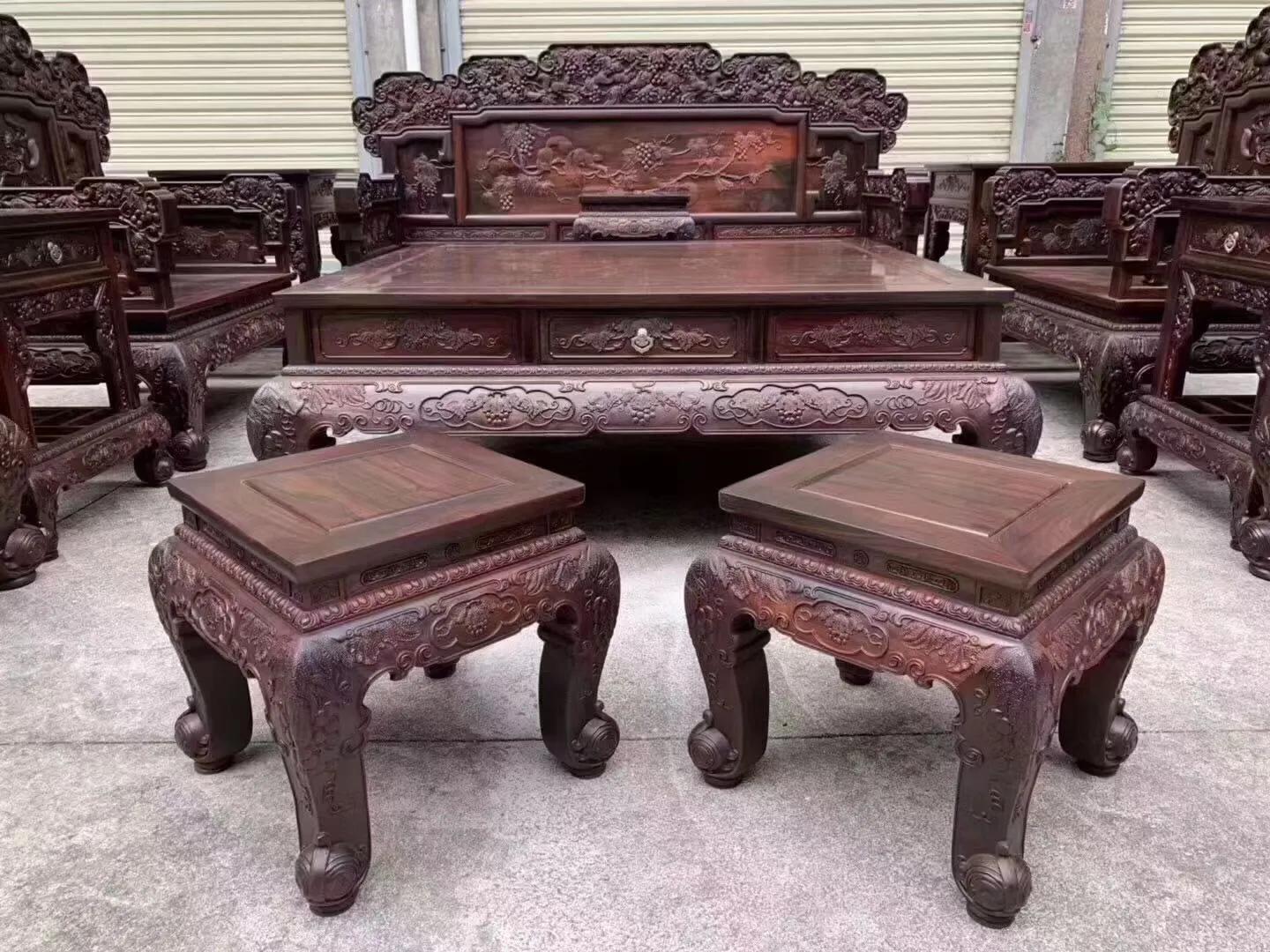 老挝大红酸枝交趾黄檀沙发价格,大红酸枝沙发最好的款式