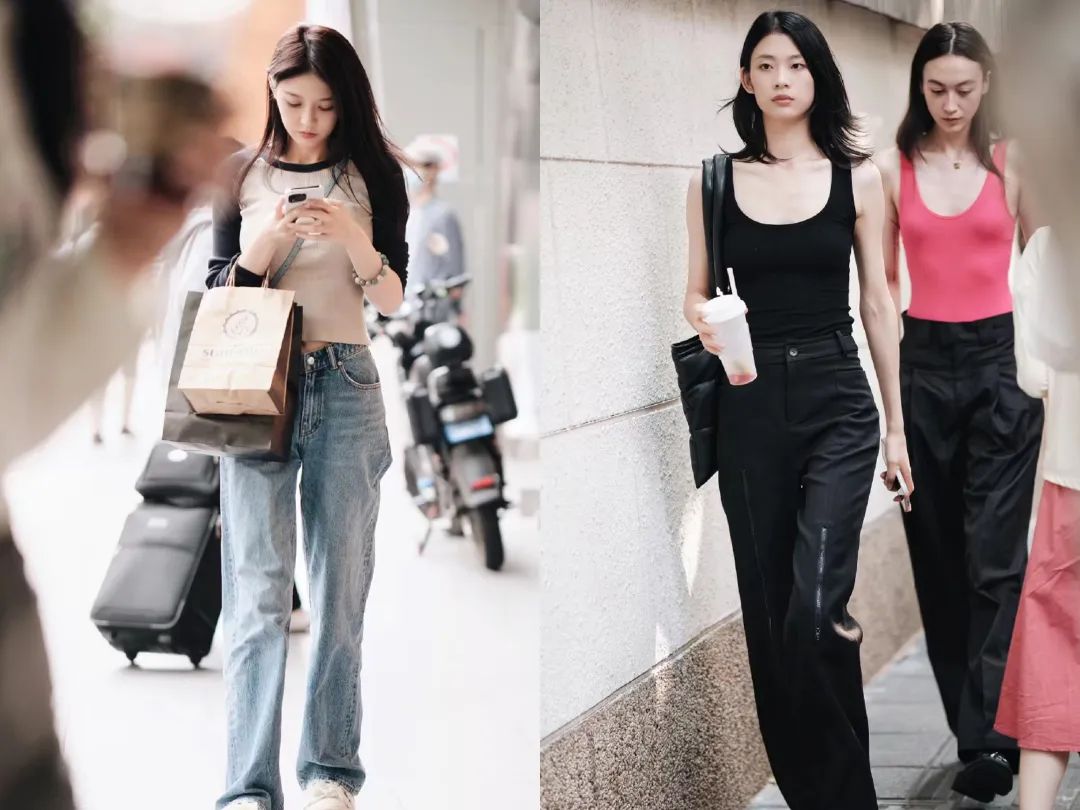 三里屯街拍高级感穿搭气质美女,北京街拍女生穿搭