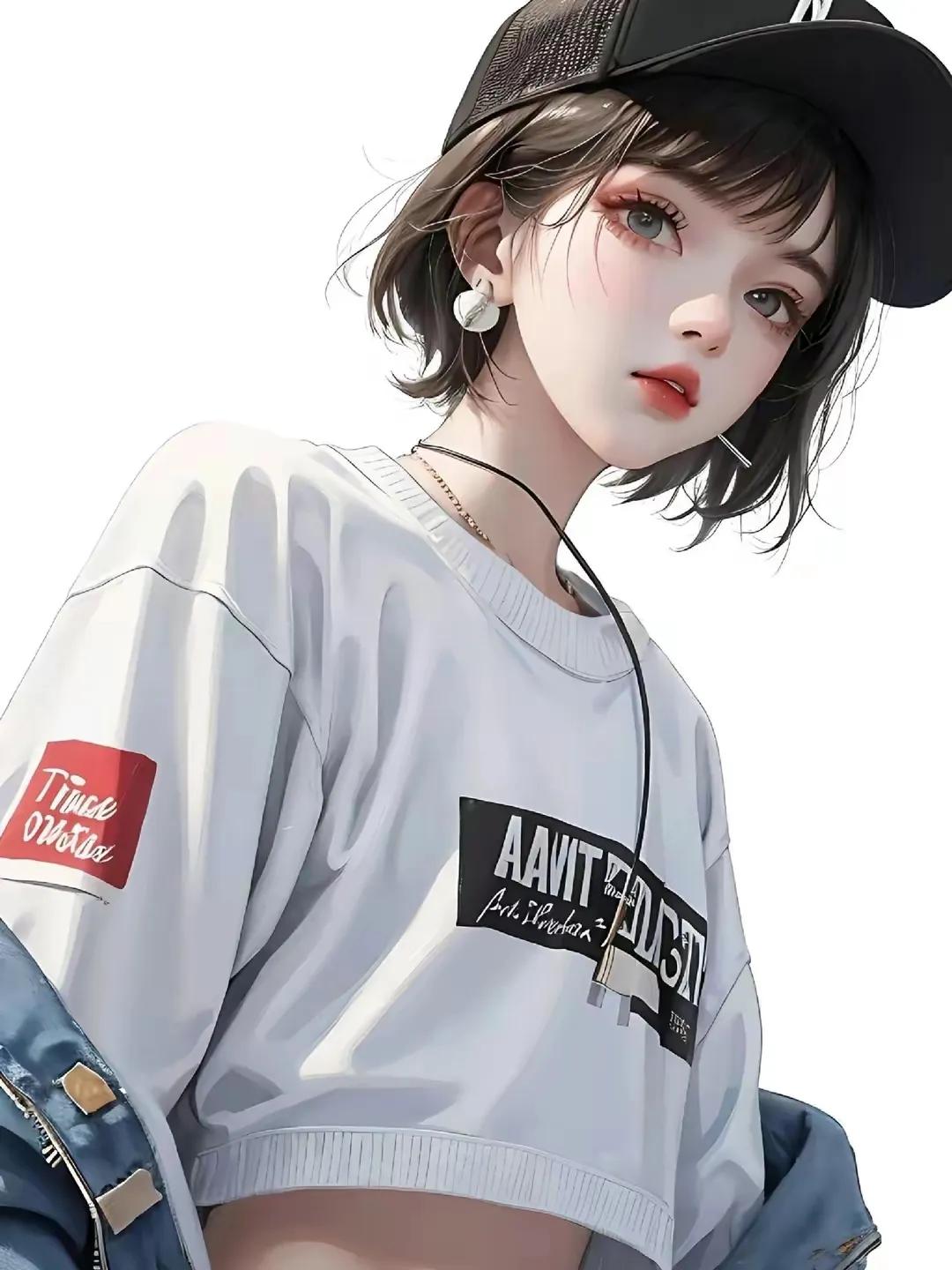 女生卡通头像简约气质短发,短发女人专用微信头像卡通