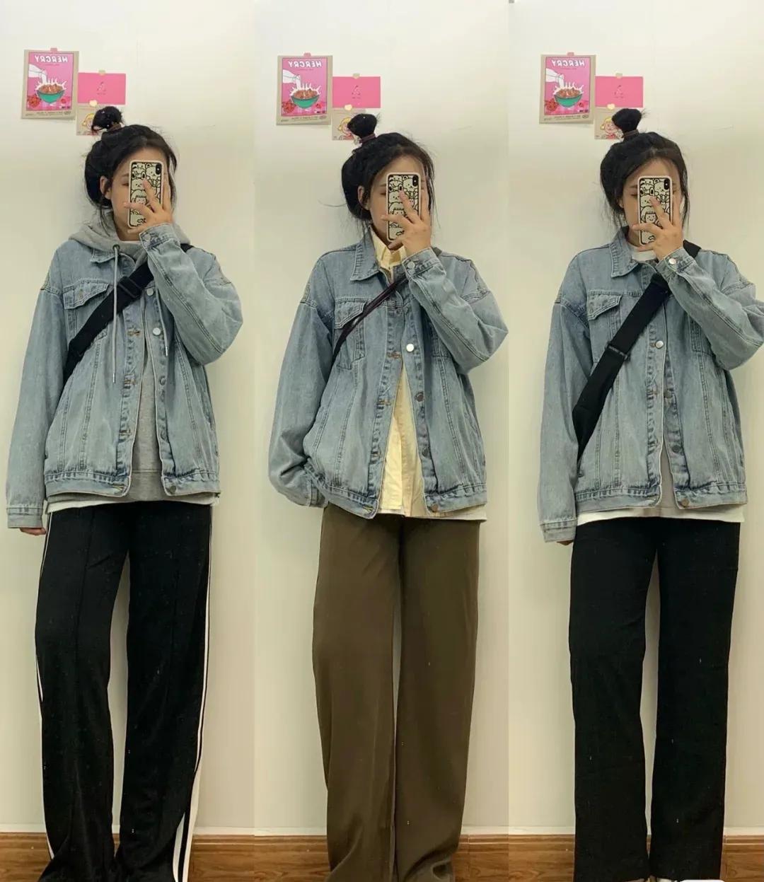 冬季牛仔外套搭配什么裤子好看女,男士蓝色牛仔外套秋冬季怎么搭配