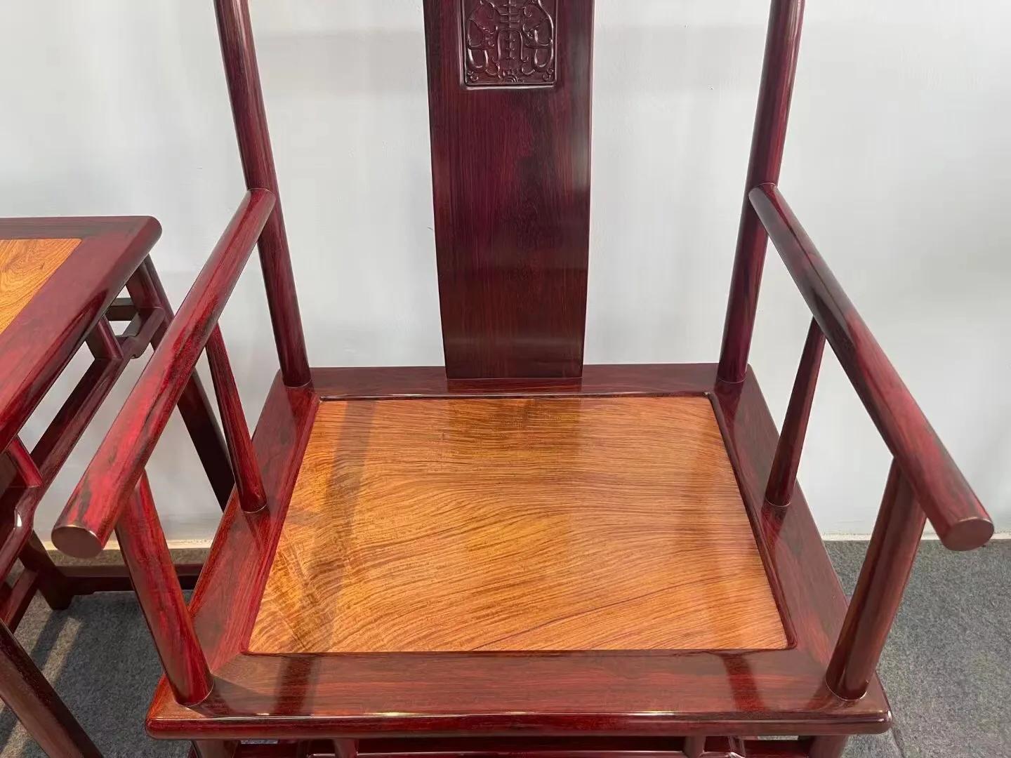 印度小叶紫檀矮背南官帽椅,印度小叶紫檀官帽椅三拼