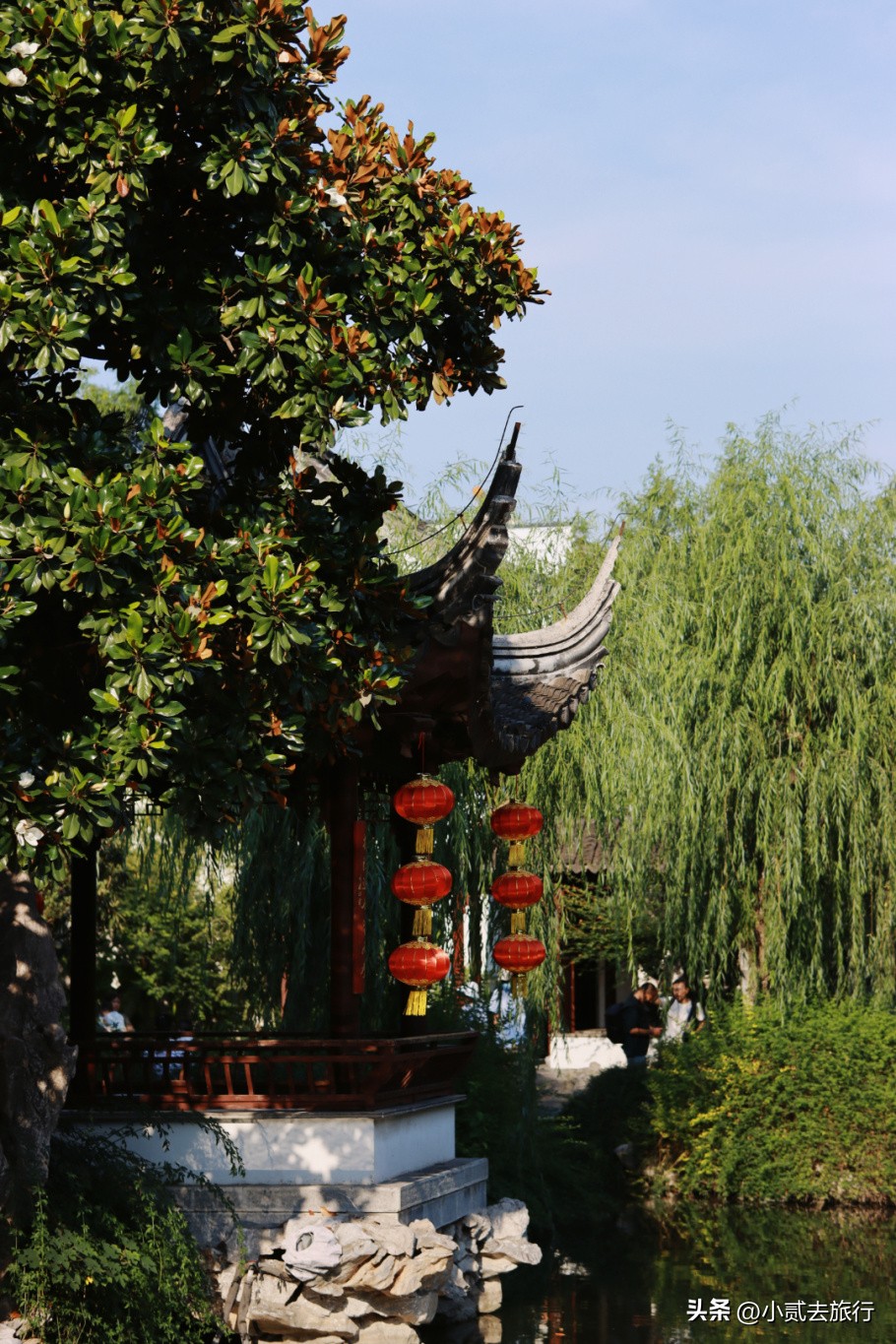 南京瞻园汉服摄影,南京瞻园园林山水布局