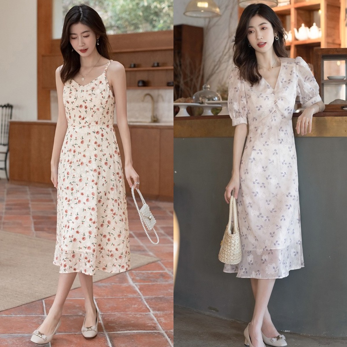 听说春天和碎花裙更配,夏天小碎花连衣裙搭配什么鞋子穿