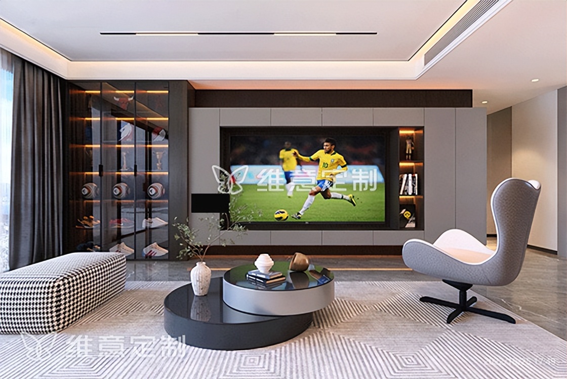 维意定制电视柜效果图,维意定制满墙电视柜