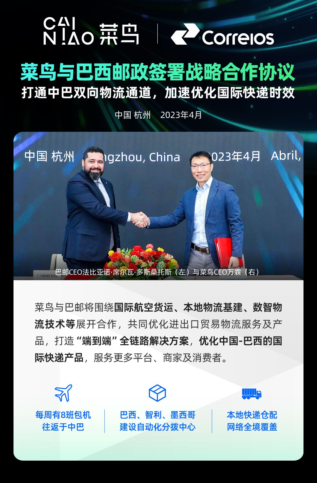 菜鸟跟快递合作协议,菜鸟快递开始发力出口国外快递