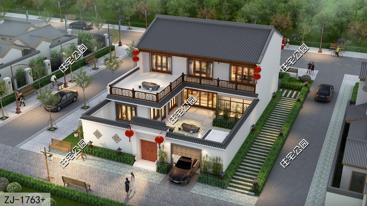 分享高端别墅,七款中式合院经典款