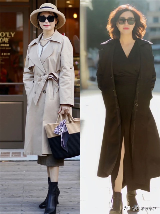中年女人风衣穿搭,这才是真正的女人穿搭