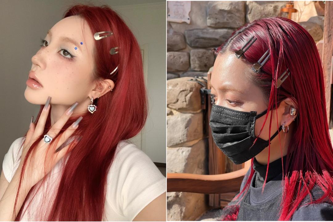 染完黑发以为很有气质,染红发颜值
