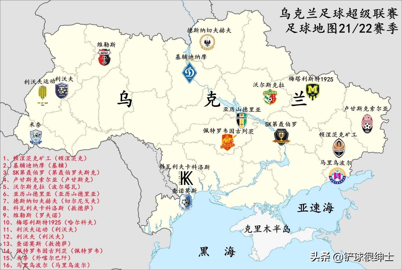 老铁，来瞅瞅福利！一份乌克兰足球地图直接送你