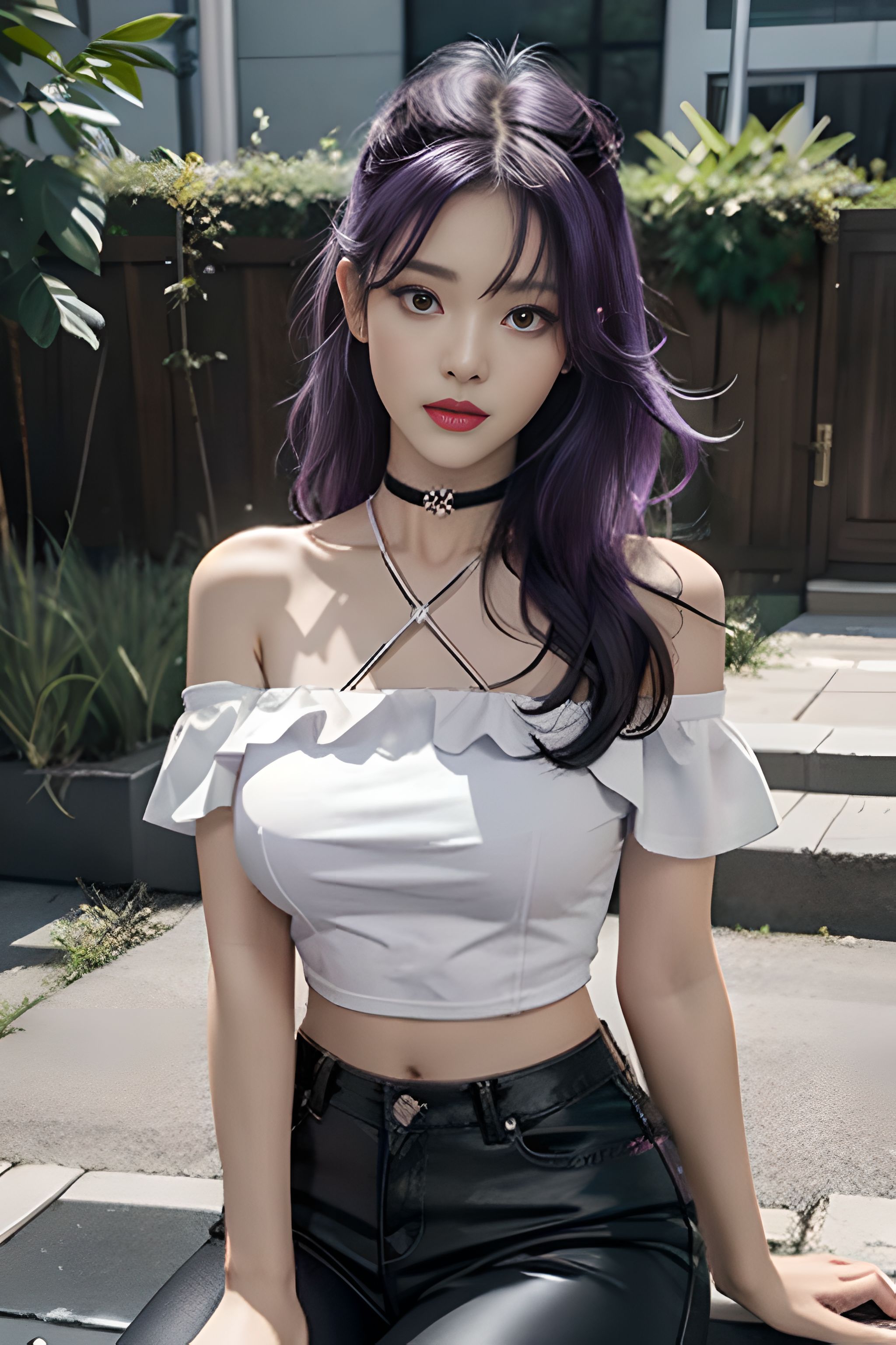 吊带上衣和紧身裤子拉丁舞服,黑色吊带背心蓝色紧身裤