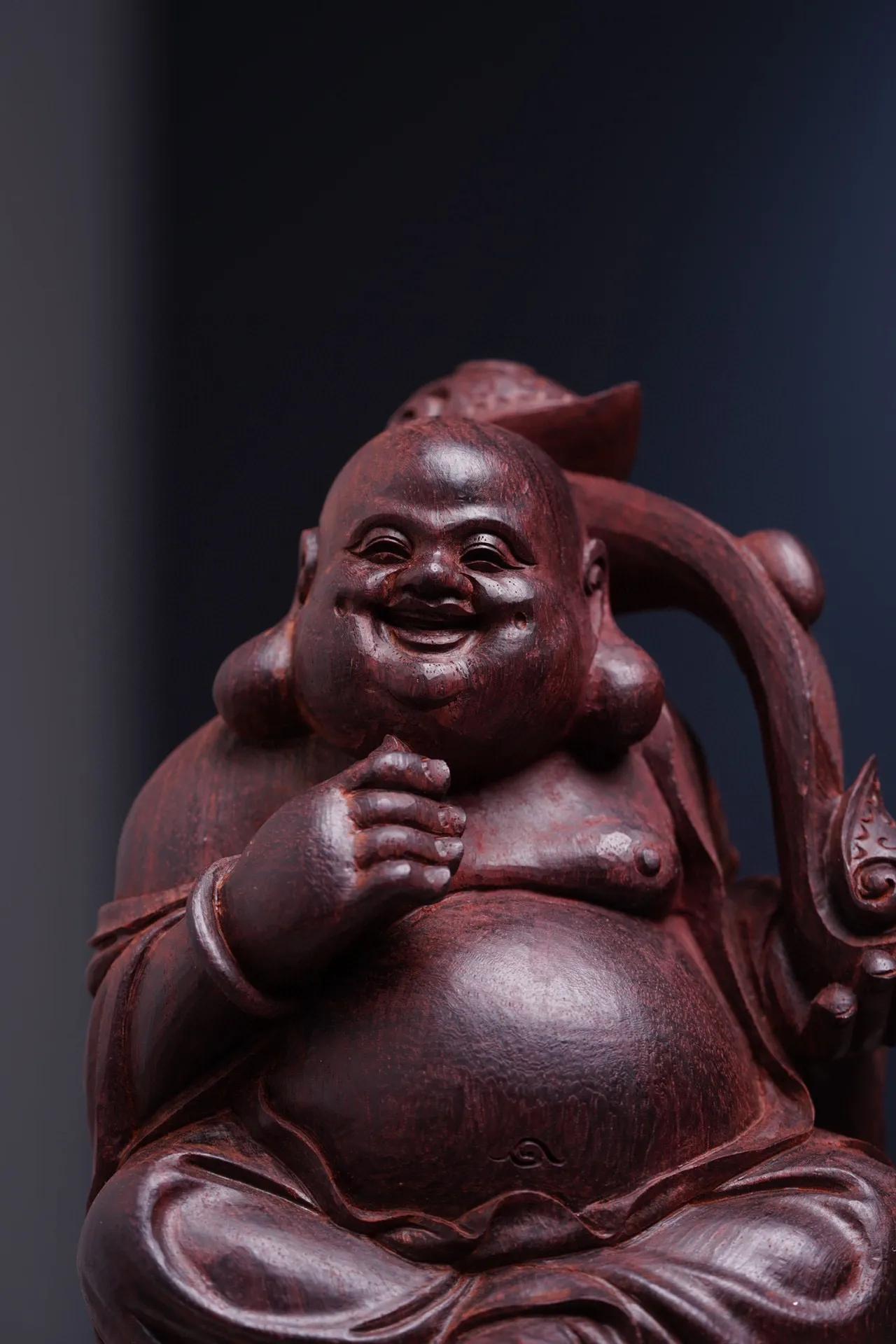 印度小叶紫檀观音,印度小叶紫檀弥勒佛像