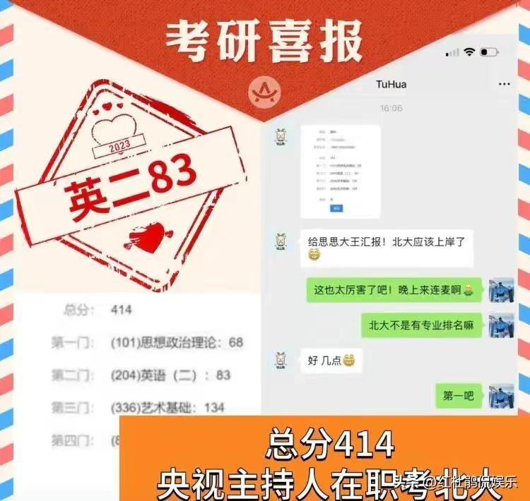 播音主持越来越卷，继张舒越之后，又一位央视主持人考取北大MFA