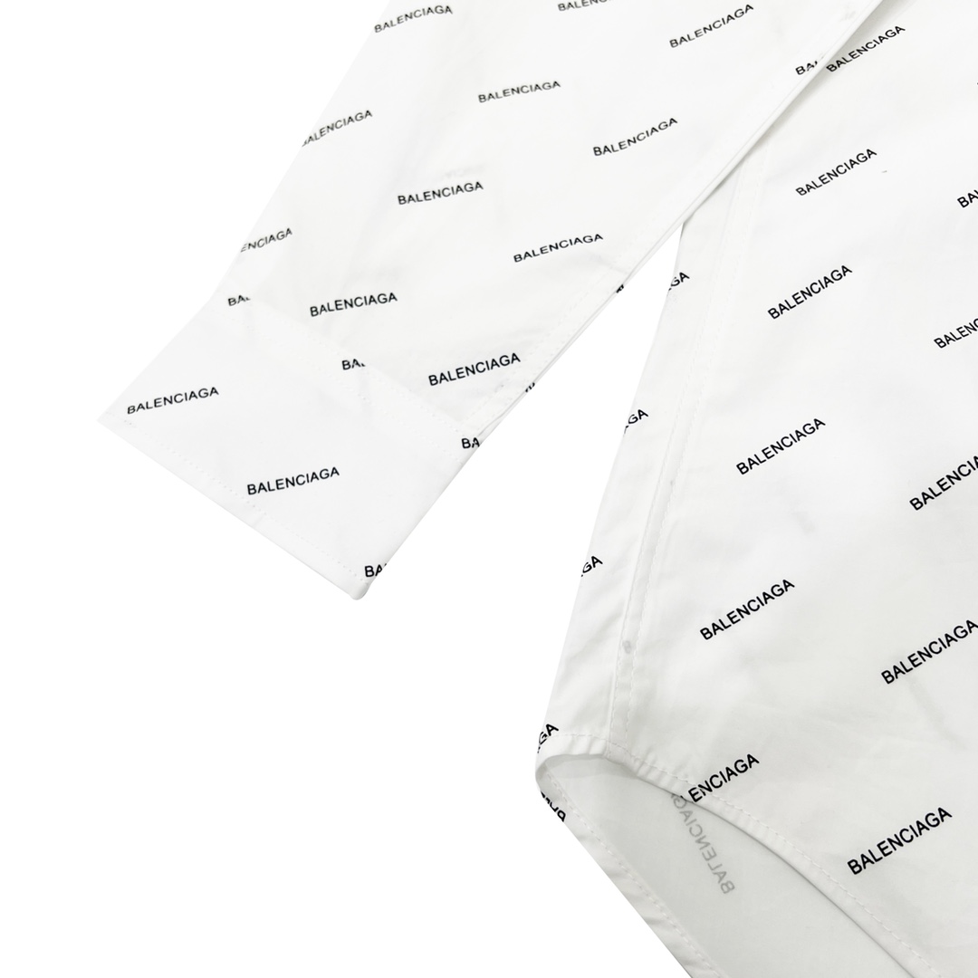 BALENCIAGA巴黎世家经典斜纹弹幕满印长袖衬衫再也不单调完美还原