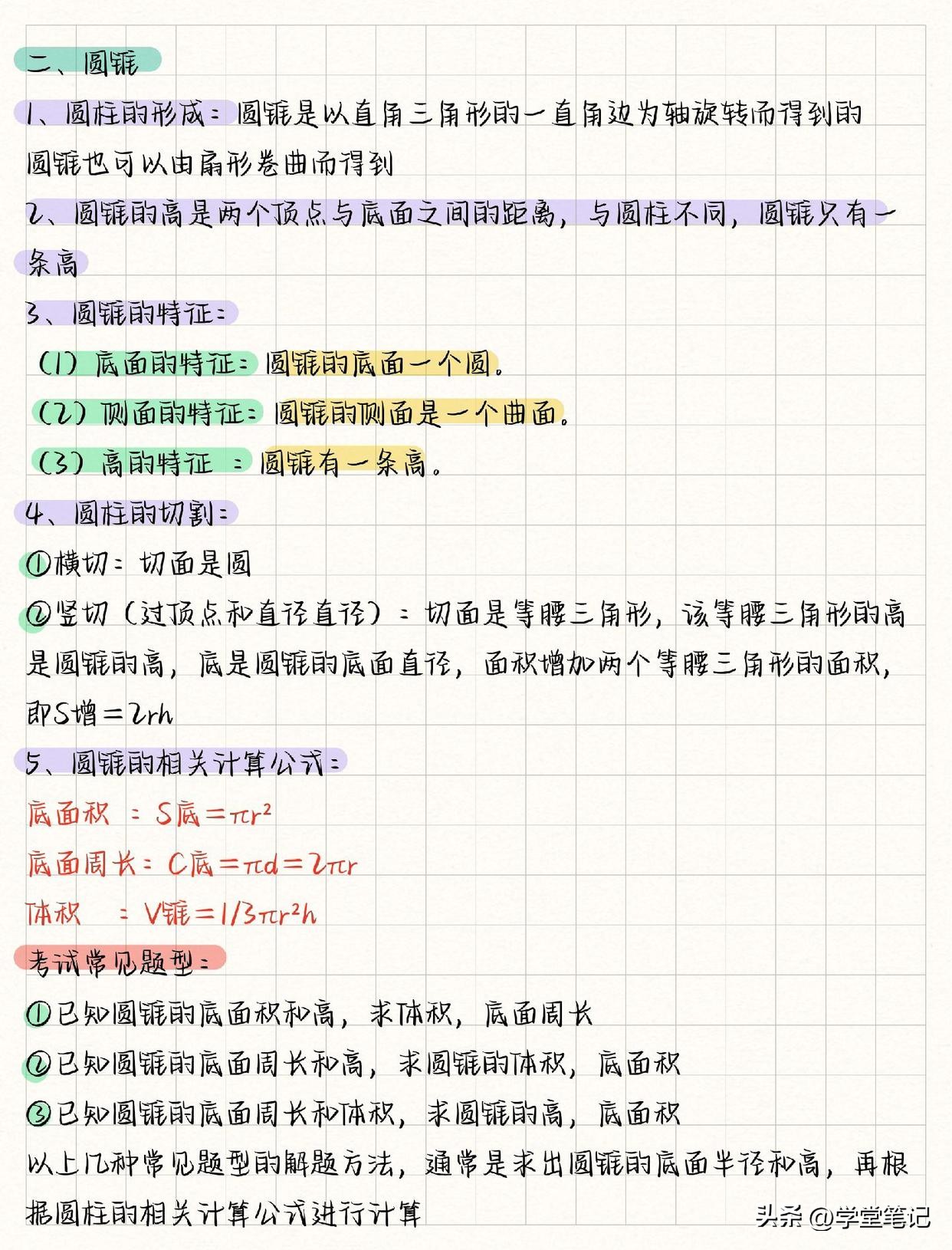 六年级考点数学笔记,小学数学六年级上册期末必考题