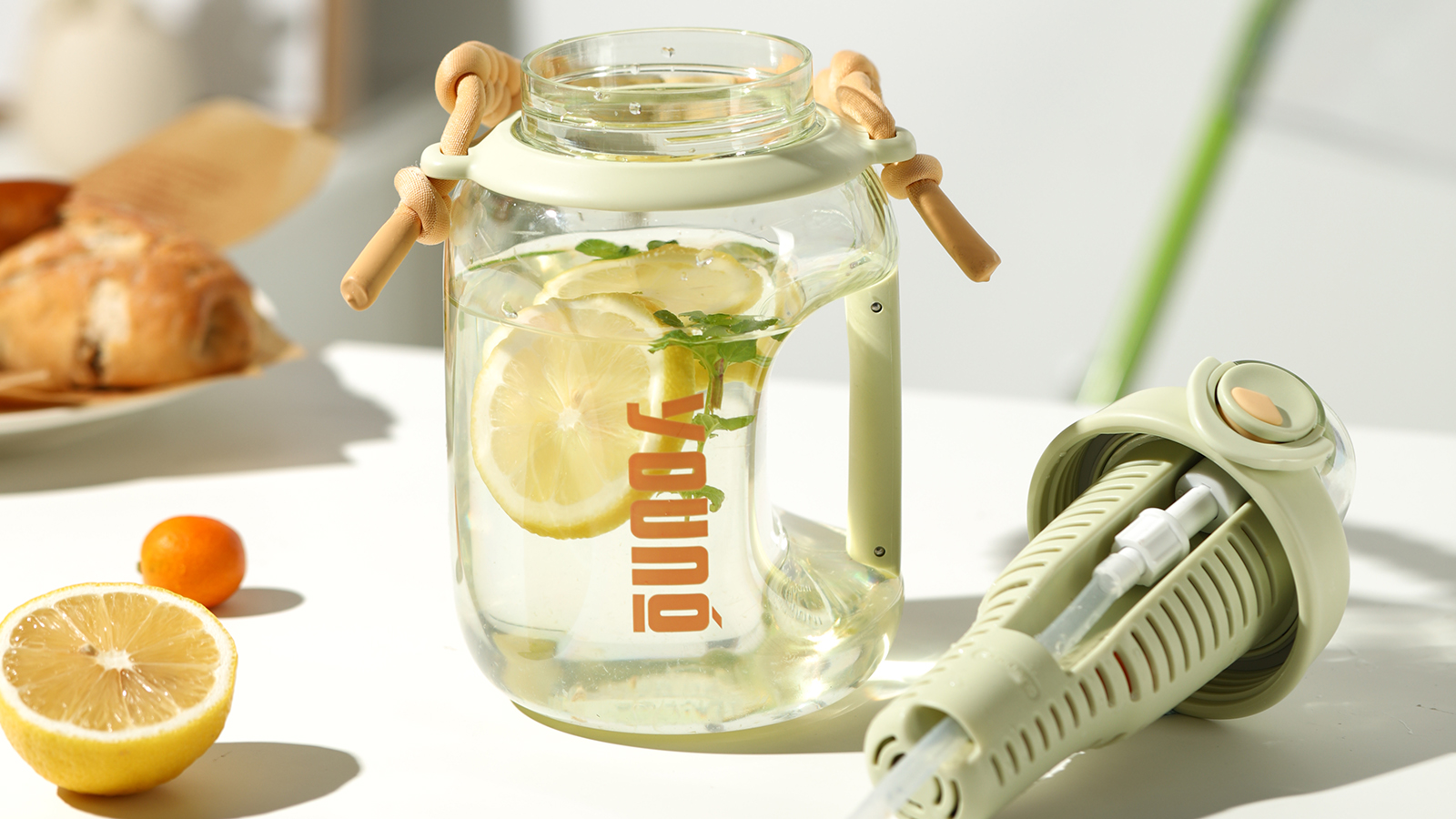 销量第一富光水杯,富光玻璃水杯1000ml男双层超大容量