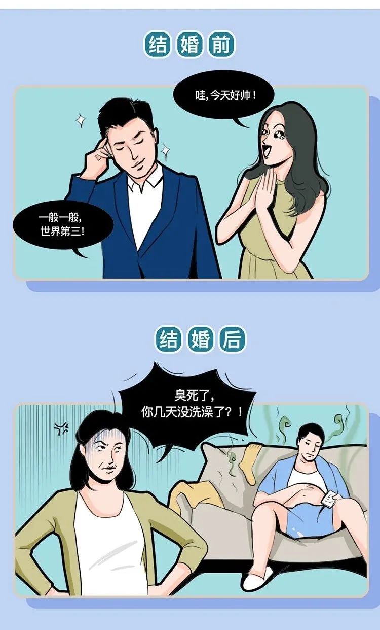 男女结婚前后对比图男的日渐憔悴,男人结婚前后的照片对比太真实了