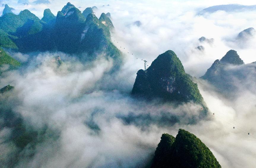 广西阳朔如意峰索道景区视频,桂林如意峰门票多少钱不坐索道