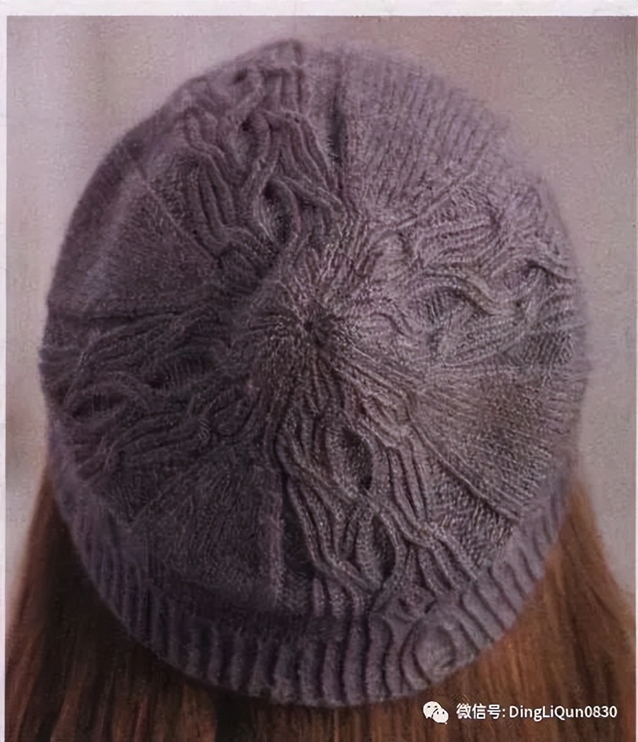 针织新款树叶贝雷帽披肩,贵妇人披肩配的贝雷帽编织教程