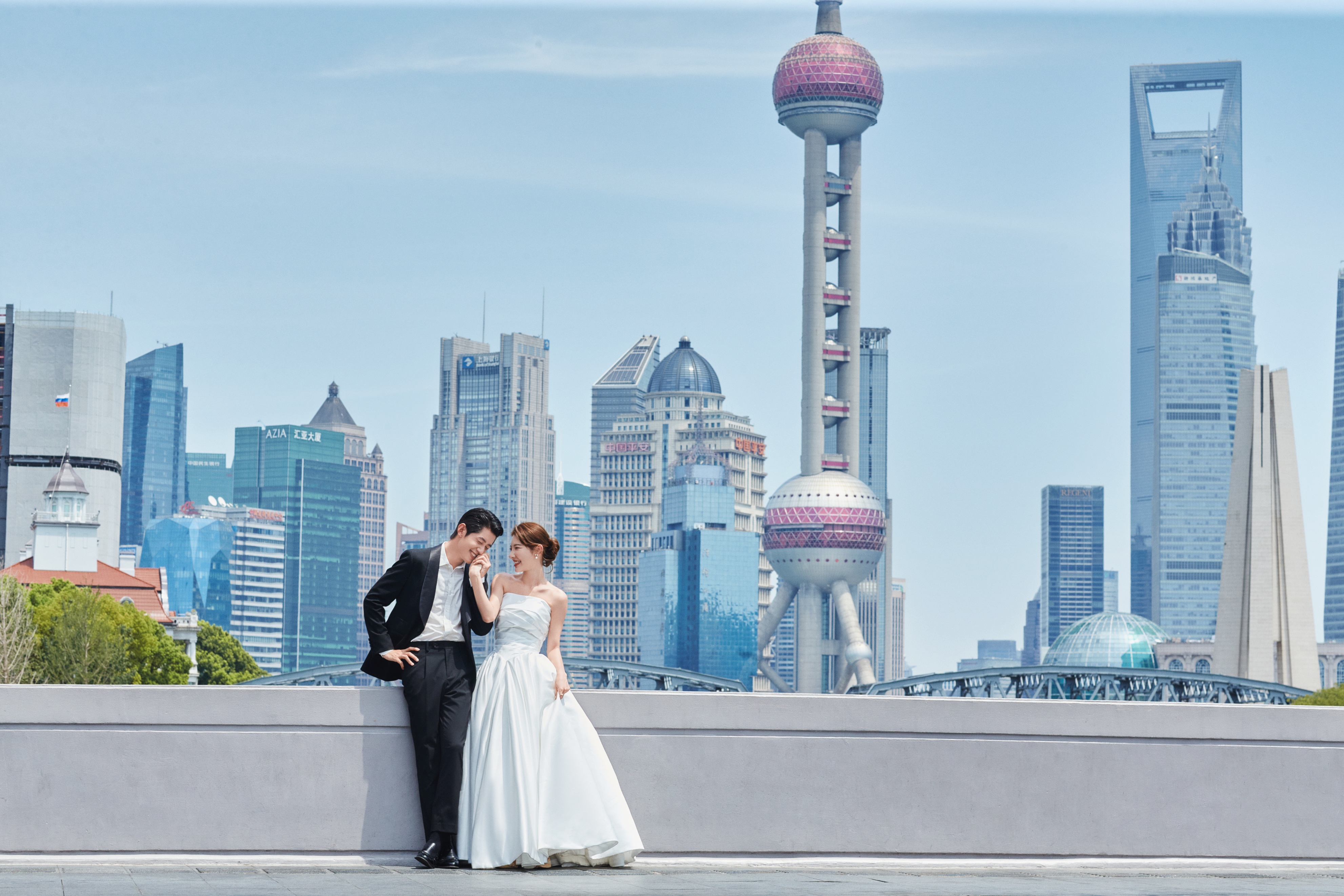 在上海拍的风格婚纱照,拍上海婚纱照