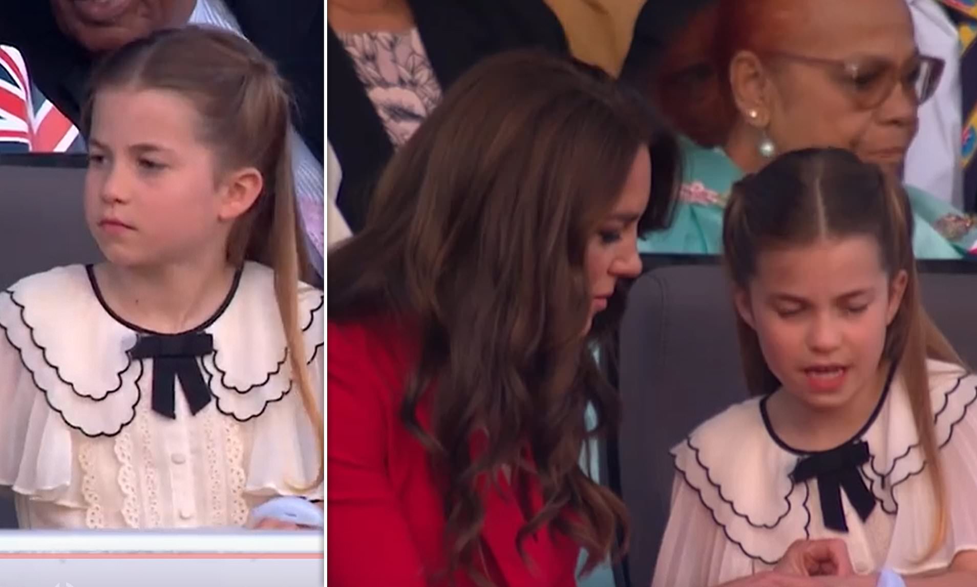 凯特王妃终于放开手脚，戴万元珠宝出席音乐会，夏洛特穿白裙好靓