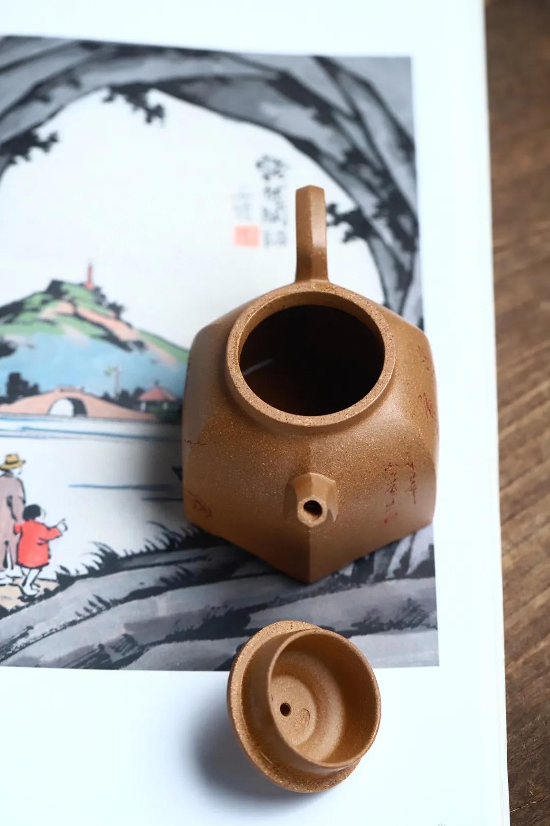 正宗宜兴紫砂方茶壶,宜兴黑金砂紫砂壶