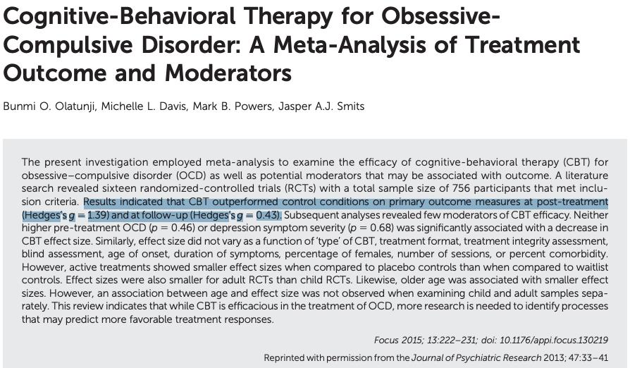 强迫障碍临床表现,强迫障碍最好治疗方法