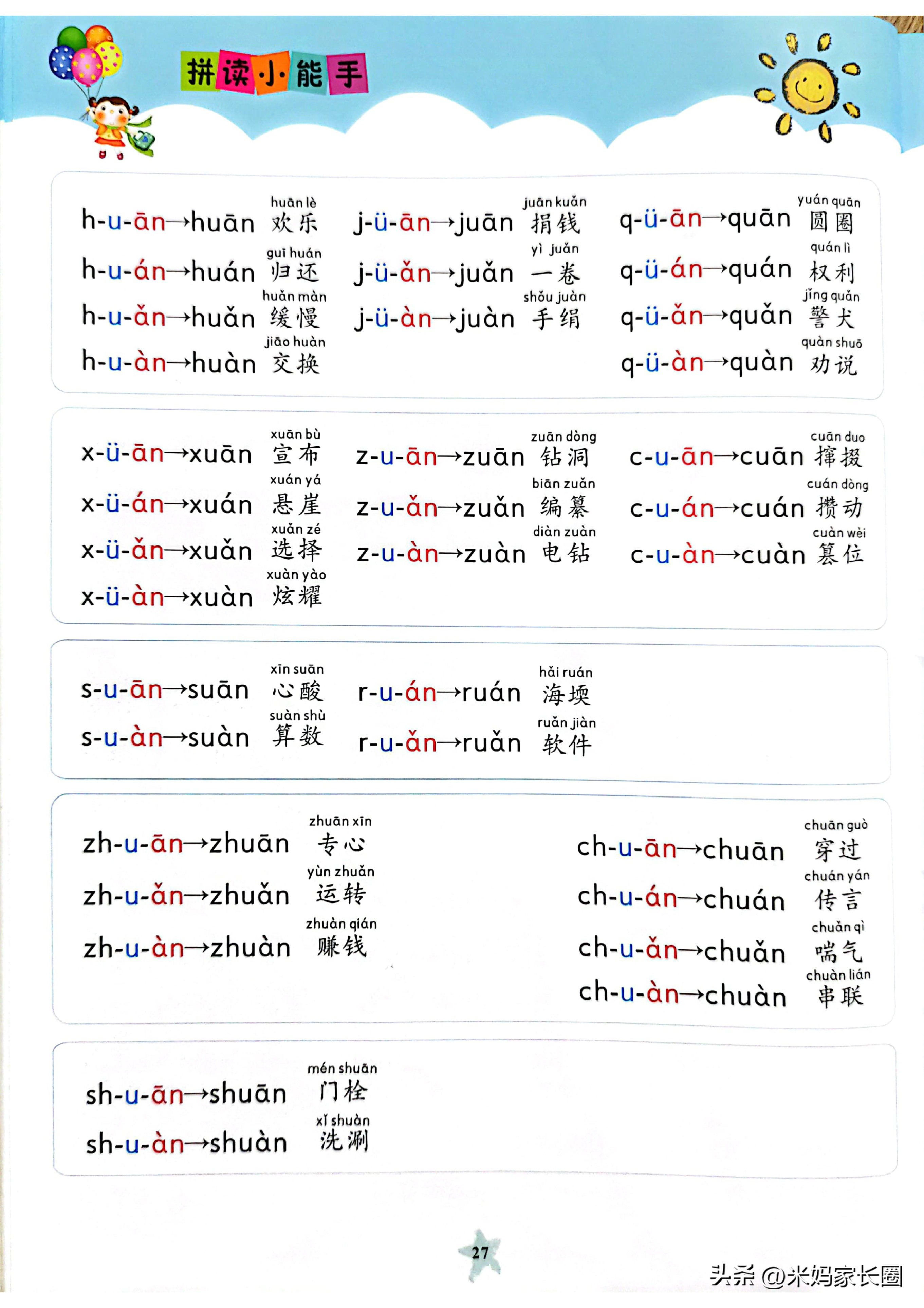 幼小衔接拼音拼读训练大全,幼小衔接复韵母拼音拼读