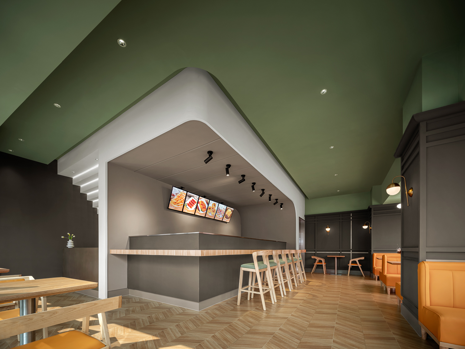 云浮茶饮店空间设计,顶楼茶饮店设计